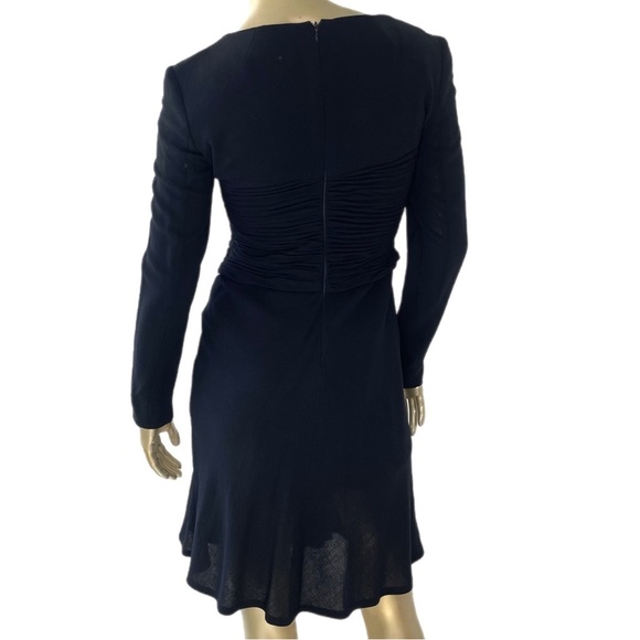 DEADSTOCK VINTAGE RENA LANGE BERGDORF GOODMAN WOOL LONG SLEEVE KNEE LENGTH DRESS - Picture 3 of 15